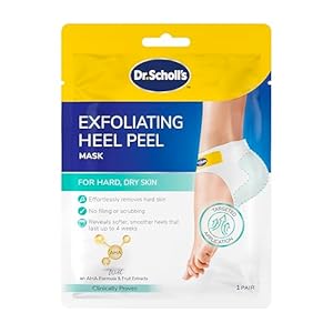 Dr. Scholl’s ExpertCare Exfoliating Heel Peel Foot Mask for Visibly Softer and Smoother Heels, Clinically Proven – 1 Pair