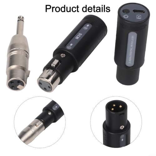 Adaptador de micrófono XLR inalámbrico con amplificador integrado de alta resolución de 24 bits 5