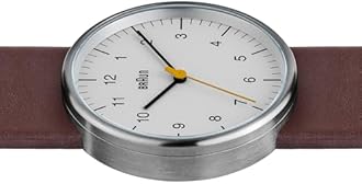 Braun Men's Quartz Three Hand Movement Watch with Analogue Display and Leather Strap