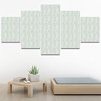 SIGNWIN 5 Panel Canvas Wall Art Modern Art Decorative Elements Expressive Leaves Multicolor Patterns Photography for Home Decorations Ready to Hang - 60
