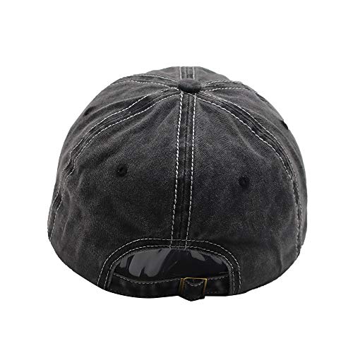 Manmesh Hatt American Flag Hat, Usa Baseball Cap Embroidered Adjustable Denim Distressed Dad Hats Outdoor Activities (American Flag Black, One Size) #TOP4