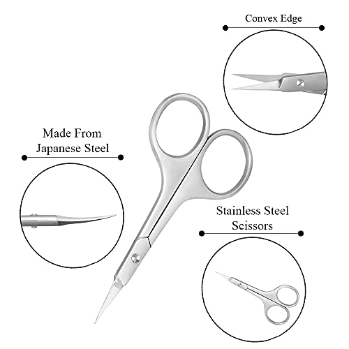Nail Cuticle Trimmer Scissors Nail Cuticle Remover Tool for Nails Small Nail Scissors Curved Cuticle Clippers for Nail Cuticle Scissors Professional Fingernail Scissors Curved Manicure Cuticle Trimmer - Thumbnail 2