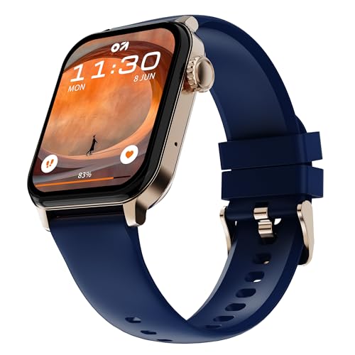 Image of GOBOULT Drift 2 Smart Watch 1.83'' HD Display,15 Days Battery Life, 150+Watchfaces, 500 Nits Brightness, AI Voice Assistant, SpO2 Monitoring (Storm Grey) (Sapphire)