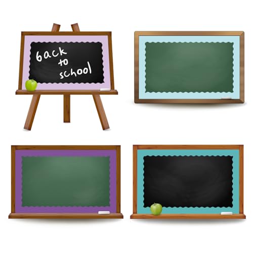 Image of Whaline 65.6 Ft Purple Blue Bulletin Board Borders 4 Rolls Purple Blue Die-Cut Bulletin Board Trim for Back to School Classroom Office Chalkboard Decoration