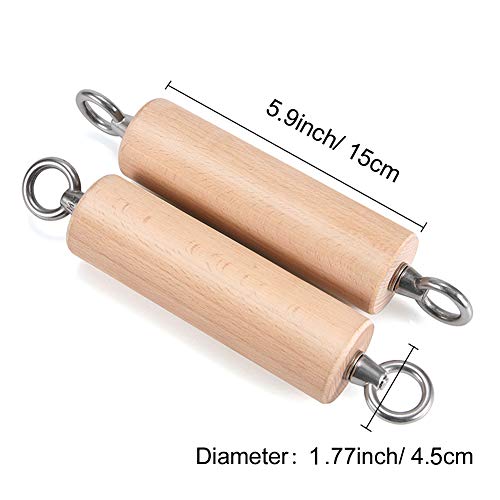 Letsgood Wooden Pull Up Climbing Hold Grips - 1 Pair Hand Grips Strengthener Exerciser Training Tools For Grip Strength, Kettlebells, Workout, Bouldering, Ninja Warrior #TOP2