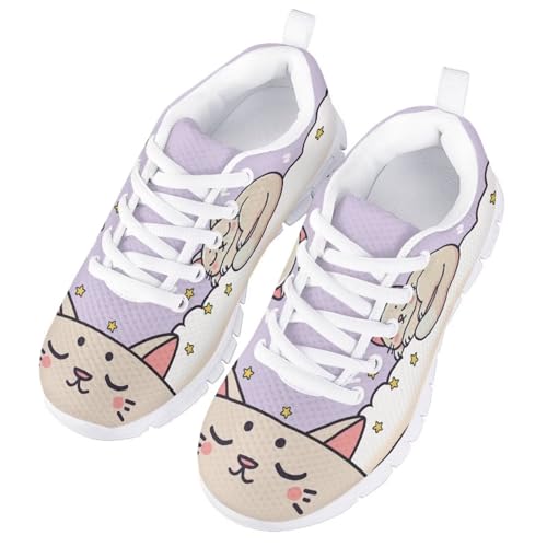Girls' Print Sneakers - Comfortable Breathable Anti-sllip Lace-Up Design, Perfect for Running, Hiking, Tennis3
