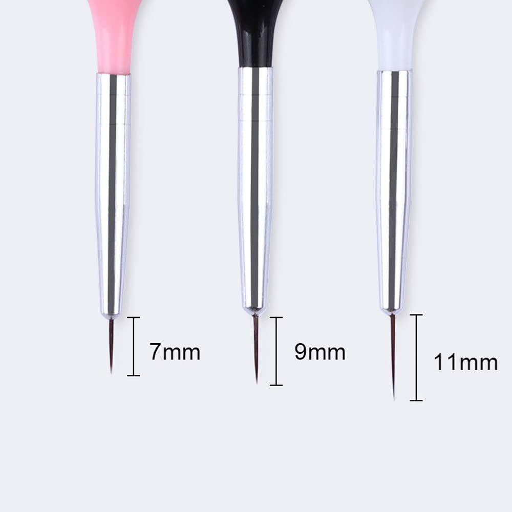 SAVNI 3 pcs of nail art detailing brush, 0-00-000 sizes 1