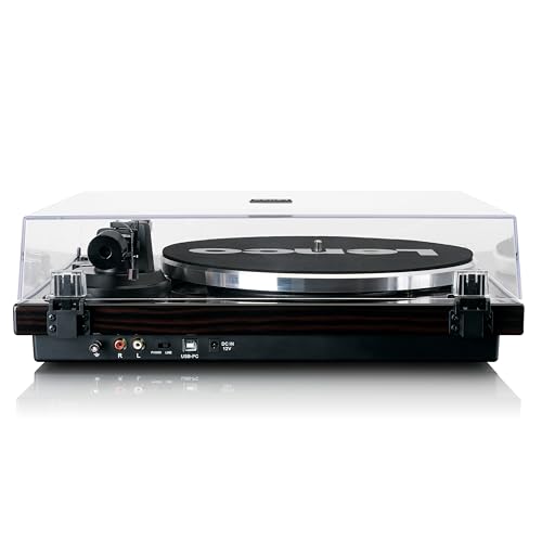 Tocadiscos Lenco LBT-288WA de madera negro con Bluetooth 4