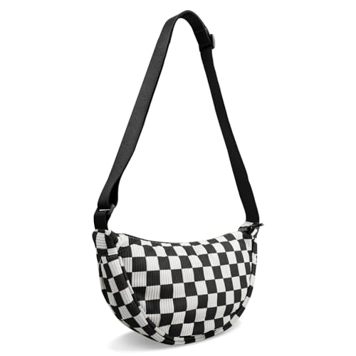 Image of Nylon Crescent Crossbody Bag for Women Purses Trendy Men,Small Travel Sling Bag Hobo