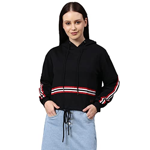 Image of Campus Sutra Cotton Women Hooded Sweatshirt