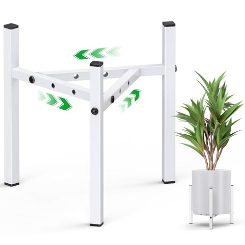 Soporte para plantas de interior y exterior, soporte de hierro, estante ajustable para decoración de flores para macetas grandes de cerámica de 8 a 12 pulgadas, dispensadores de bebidas heladas y