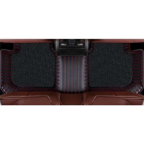 Image of Antiskid Premium 9D Car Mat Full Set for Vinfast VF 7 2026 | Luxury Leather Dual-Stitch Full Set 9D Car Floor Mat || 100% Waterproof ||Color: Black Red