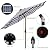 Blissun 9 ft Solar Umbrella 32 LED Lighted Patio Umbrella Table Market Umbrella with Tilt and Crank Outdoor Umbrella for Garden, Deck, Backyard, Pool and Beach (Black and White)