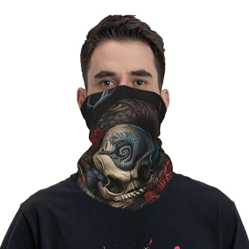 Gaiter cuello pasamontañas balaclava con diseño gótico de calavera y rosa roja para mujeres y hombres miniatura 2