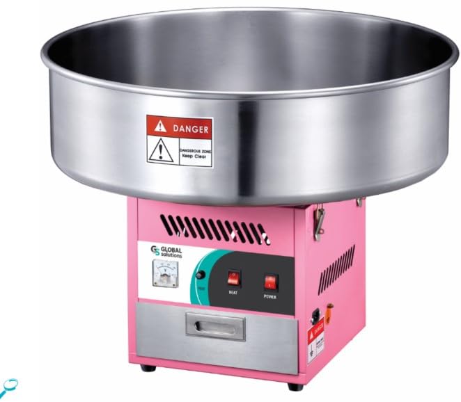 Global Solutions GS1731 Cotton Candy Machine, 28” Dia. Stainless Steel Bowl, (120) Cones per Hour