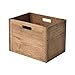 KIRIGEN Stapelbarer Holz-Aufbewahrungswürfel/Korb/Behälter Organizer für Heimbücher, Kleidung, Spielzeug, modulares offenes Cubby Aufbewahrungssystem – Büro kubisches Bücherregal Schrankregale C26-DBR