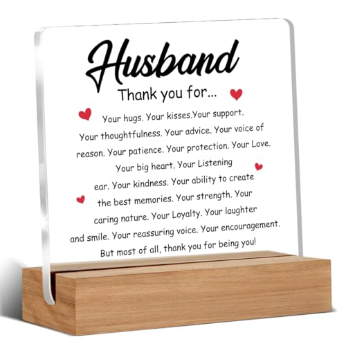 Regalos para marido, regalos de cumpleaños para marido, regalos de agradecimiento para marido, regalos de marido de esposa, decoración de escritorio de 4 x 4 pulgadas