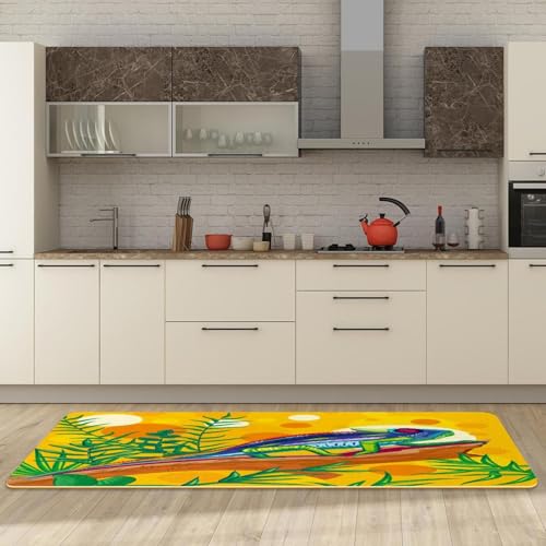 Tapete absorbente de cocina bosque camaleón ideal para pasillo y cuarto de lavado 3