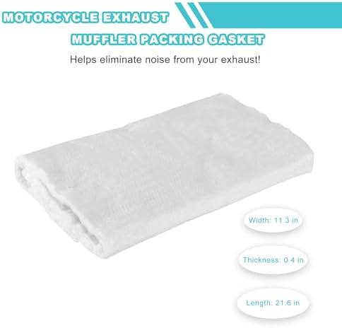 Rdxcv Muffler Mat, Soundproof Fiberglass Exhaust Muffler Packing Mat, Exhaust Pipe Wrap Silencer Insulation for 2-Stroke 4-Stroke ATVs Dirt Bikes Scooters (21.6×11.3×0.4 Inches) - 1