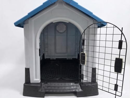 Image of Petarchi Dog House for Medium Dogs with Mat - Weatherproof, Durable, Easy-Clean Plastic Hut Shelter | Outdoor & Indoor Pet Kennel for Beagle, Cocker Spaniel, Indie & Small to Medium Breeds