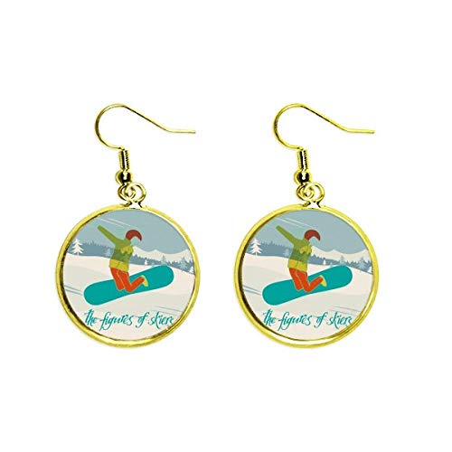 Pendientes de esquí dorados el regalo ideal para esquiadoras