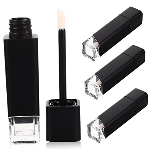 Beaupretty 4pcs Empty Lipstick Tube Gloss Tubes Refillable Bottle Women Cosmetic Tools Lipstick Container Plastic Black