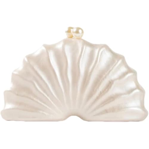 Women Acrylic Shell Shaped Clutch Luxury Marble Acrylic Evening Handbag Unique Chain Shoulder Bag Wedding Party Purses