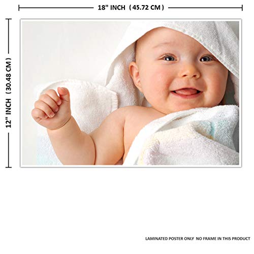PRINTNET New Born Baby Girl and Baby Boy Cute Poster for Wall Pregnant Women in Room Bedroom with Gloss Finish (Multicolour, Big Size, 12 x 18 Inch) - Set of 4 Photo