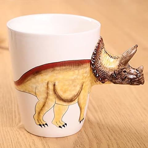 Taza de café de cerámica con diseño de dinosaurio 3D Cover