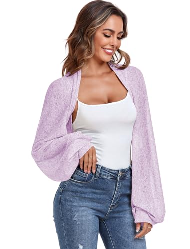 Image of ZAFUL Women's Sheer Shrug Y2K Long Sleeve Cardigans 2026 Irregular Tie Front Bolera