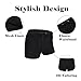 COOFANDY Men's Bathing Suit Tight Summer Swim Shorts 3 inch Square Leg Boxer Swim Briefs Swimsuit Black XXL