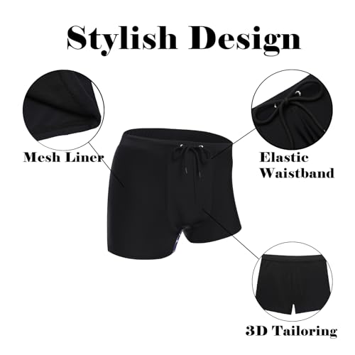 COOFANDY Men's Square Leg Swim Briefs Tight Swim Trunks Swimsuit Athletic Bathing Suit Swimwear with Liner3