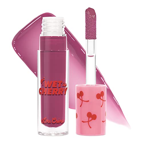 Lime Crime Wet Cherry Lip Gloss, Sweet Cherry (Soft Mauve) - Cherry Scented Lightweight, Plumping & Comfortable Ultra Glossy Sheen That Wont Stick - Long Lasting & Non-Sticky - Vegan Makeup