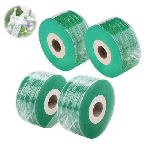 Lynqvor 4 Stück Veredelungsband Veredelungstape Dehnbares und transparentes,Dehnbares und Transparentes Tape, Biologisch Abbaubar, Ideal für Pflanzen, Blumen und Obstbäume, 100m Länge, 2,1 cm Breite