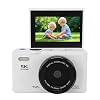 Digital Camera 13MP Vlogging Camera with 18x Zoom 3 Inch Flip Screen HD Compact Camera for Travel Photography White