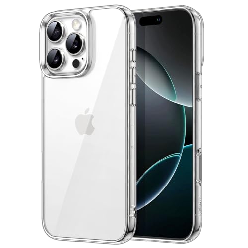 JETech Hülle für iPhone 16 Pro 6,3 Zoll, Nicht Vergilbende Stoßfest Stoßfänger Handyhülle, Anti-Kratzer Transparent Rück...