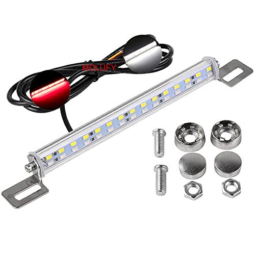 MDLUFY ライセンスランプ 白赤 15SMD 12v リアフォグランプ 汎用 5630 LED 白高輝度逆ランプ + 赤い LED ブレーキランプ ライセンスプレート光 バックフォグランプ 車警告灯 テールライト 防水