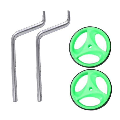 Ruedas de entrenamiento para bicicleta BESPORTBLE con ruedas auxiliares con luz intermitente silenciosa y soporte verde, estabilizadores de equilibrio para bicicletas de 12-20 pulgadas, accesorios para ciclismo para niños miniatura 1