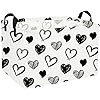 Rectangular Kids BasketHeart Storage Basket OrganizerCute Storage Bin with Handles Kids BasketGirls Room DecorToys BoxBooks Basket Gifts Basket EmptyBlack Heart