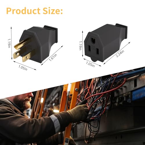 STARELO Extension Cord Ends 125V 15A 2Pole 3Wire Male Plug and Female Connector Straight Blade Plug Replacement Electrical Extension Cord End(Male & Female 5 Set) by STARELO - Image 4