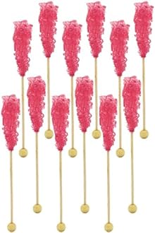 Rock Candy Lollipops Pops Candy Suckers, Variety Flavor and Color Assortment, 5.5" (24-Pack, Cherry)