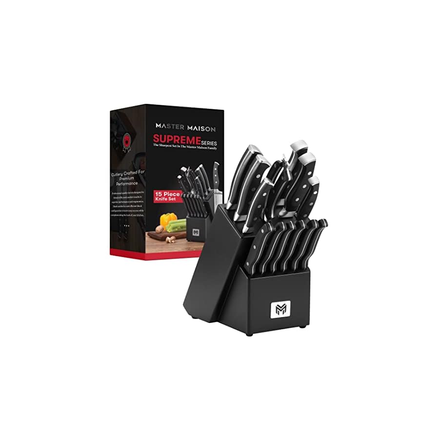 Master Maison 15-Piece Kitchen Knife Set