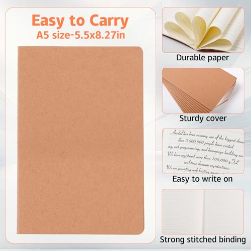 Carnet de notes A5 couverture marron authentique papier kraft - 4