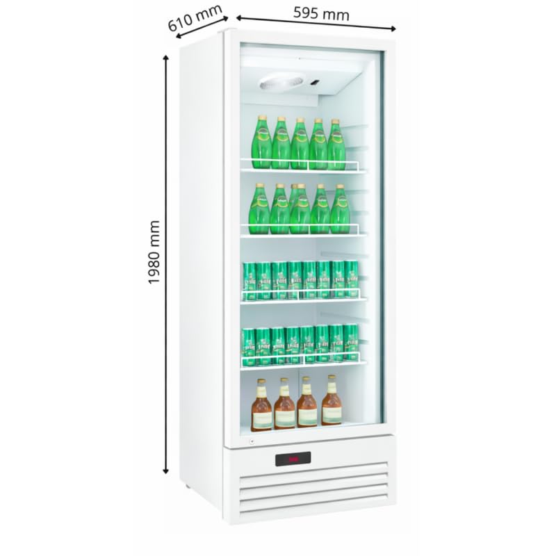 Armoire à Boissons Réfrigérée Blanche 355 Litres 1 Porte Vitrée