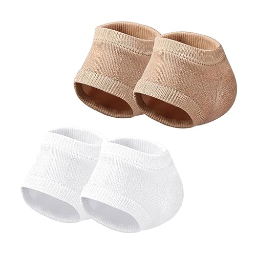HONMEET Comfortable Gel Heel Socks 2 Pack Elastic Half Foot Socks for Cracked Heel Protection Moisturizing