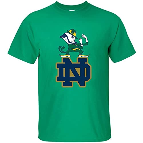 xushi Men's University of Notre Dame Nd Logo Cotton T Shirt Black Green 3XL