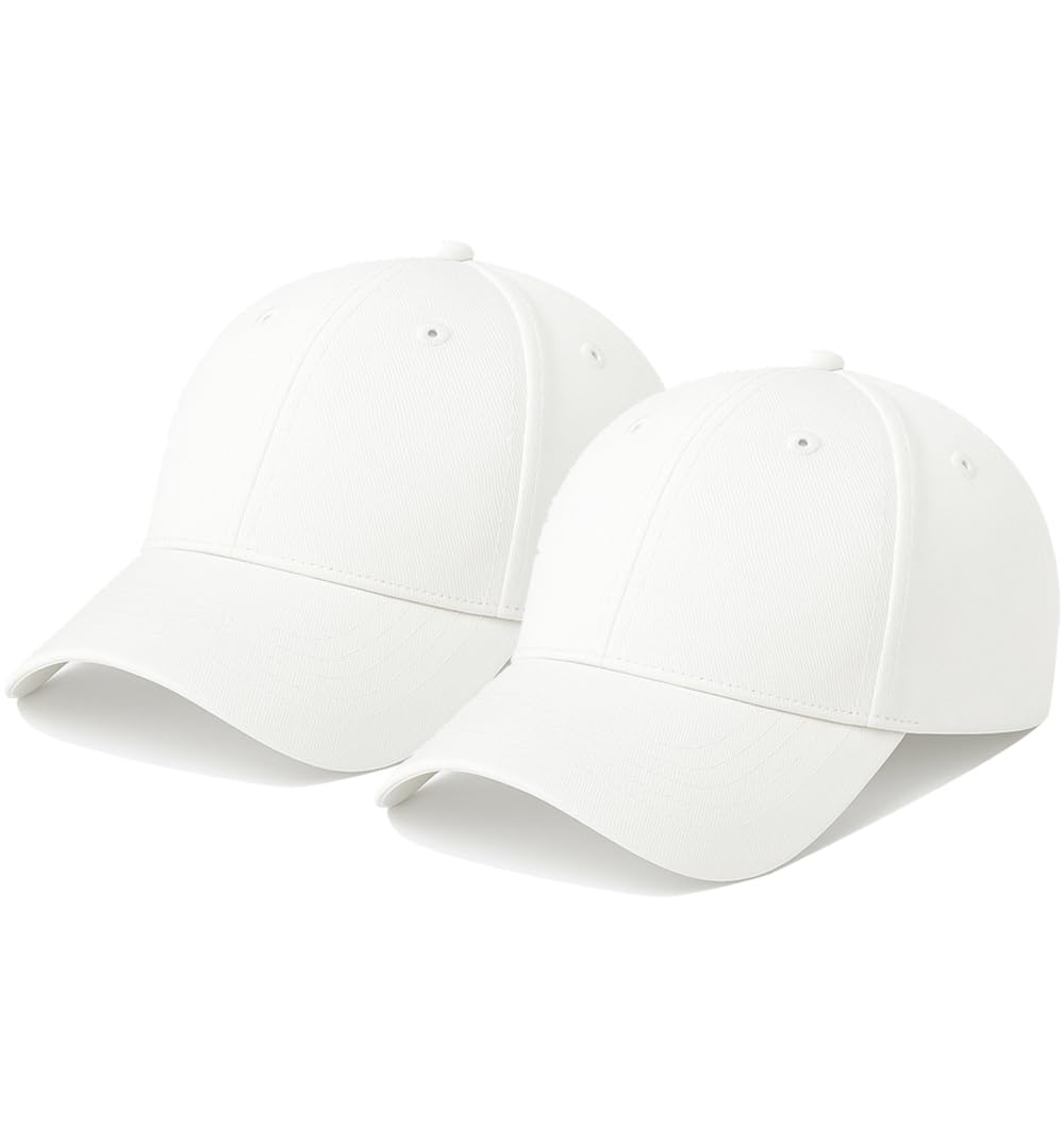 Amazon Brand – Anarva Pack of 2 Unisex Baseball Caps Beige Cotton Adjustable Hats for Men & Women – Casual Outdoor Cap Combo for Sports, Travel