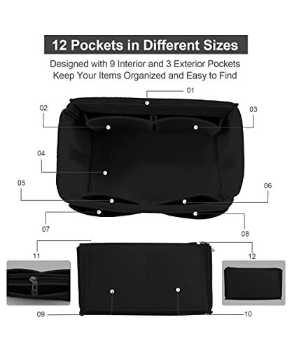 Inserção de organizador de bolsa, organizador de bolsa para bolsa e bolsa, bolsa na bolsa, perfeita