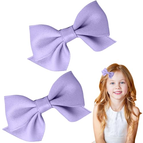 1 Par Horquillas Pelo Niña, Ribbon Bows Hair Barrettes, Pinzas de Pelo con Lazo, Pinzas para el Cabello de Cocodrilo, Accesorios para el Cabello, Accesorios para Bodas, Cumpleaños (Púrpura)