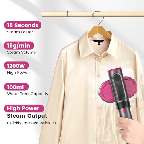 Yunmor YD001 Handheld Portable Steamer For Clothes - 15S Heat-Up, Dual Function Wet/Dry Iron, Lcd Display, Rotatable Head - Home Travel Use Clothes Steamer thumb #2